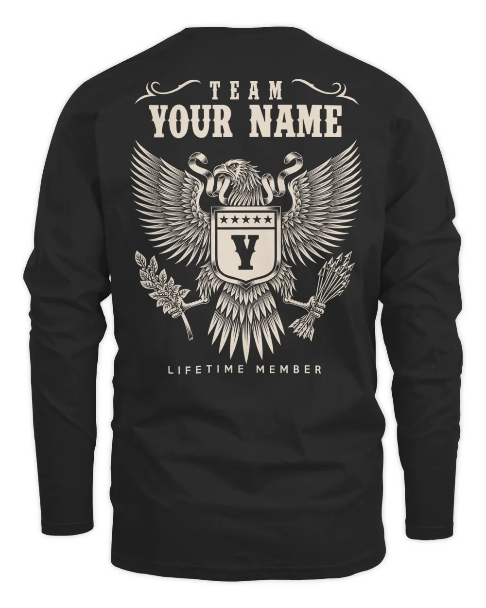 Team YOUR NAME . Back Design Men's Long Sleeved T-Shirt black s