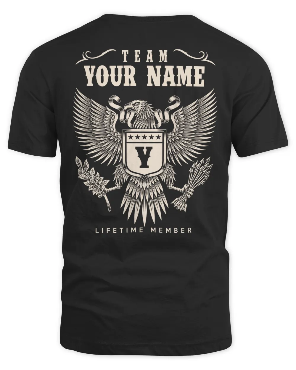Team YOUR NAME . Back Design Unisex Standard T-Shirt black s