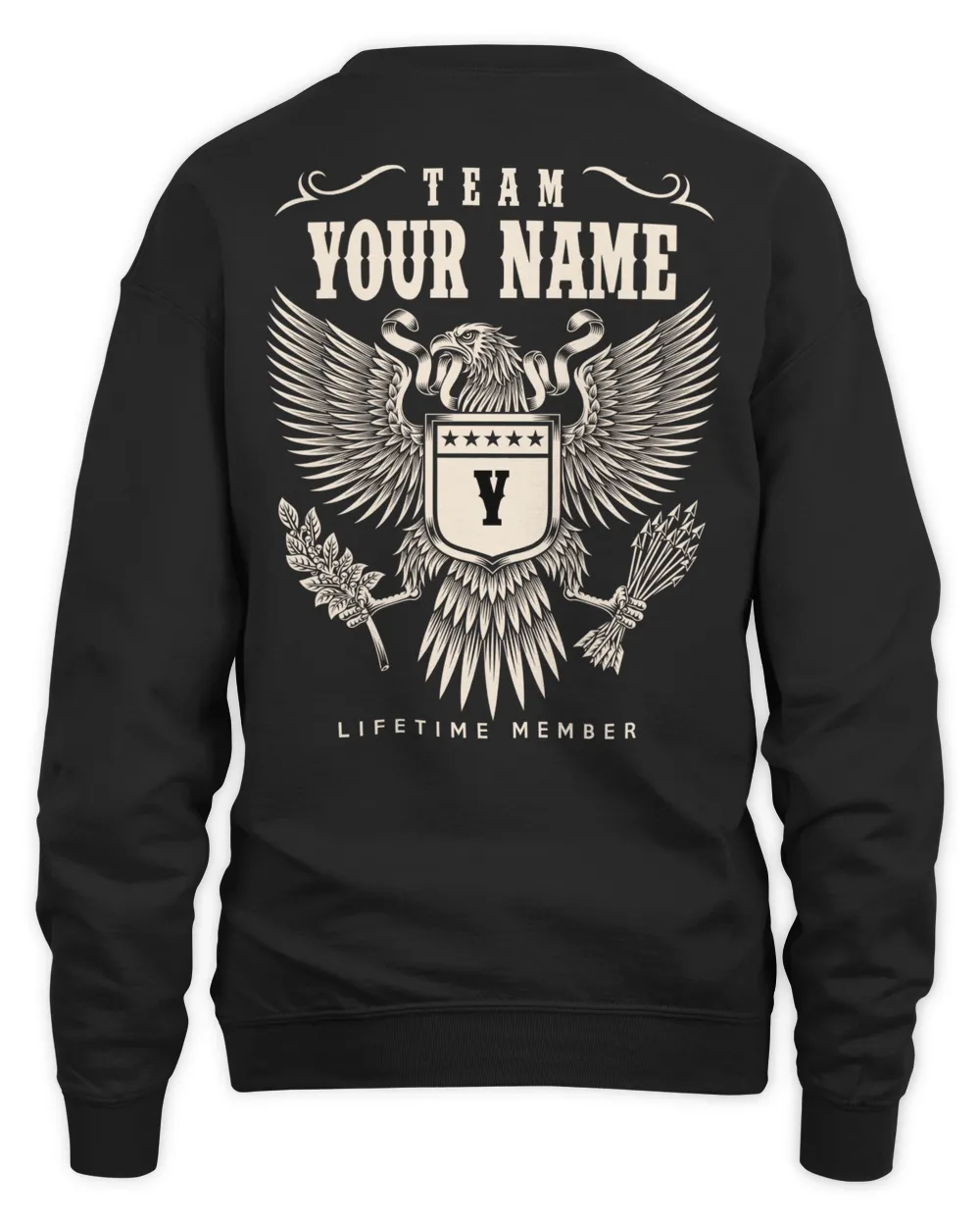 Team YOUR NAME - PRINT ON THE BACK Unisex Sweatshirt black s