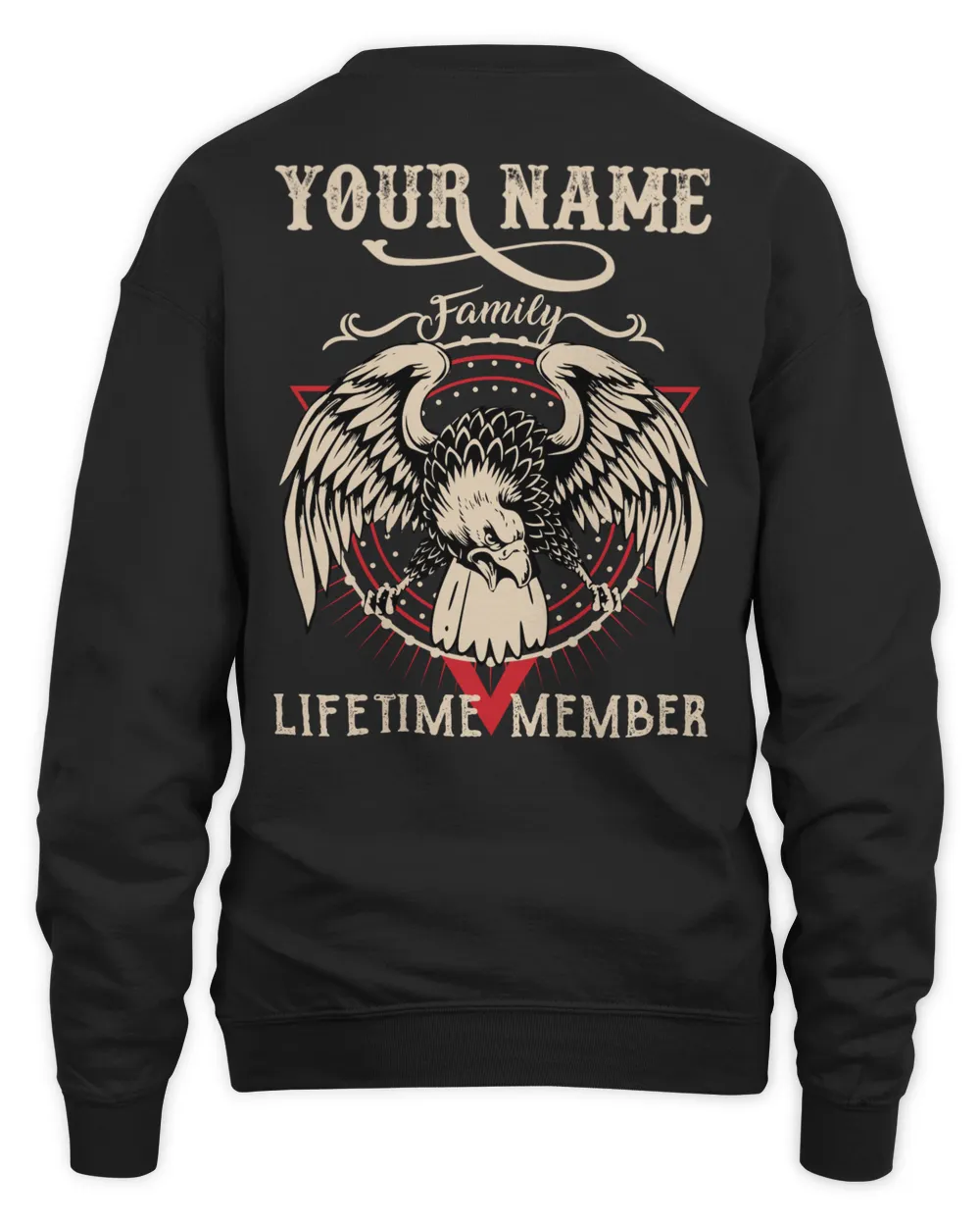 YOUR NAME - FAMILY LIFETIME MEMBER- PRINT ON THE BACK NEW Unisex Sweatshirt black s