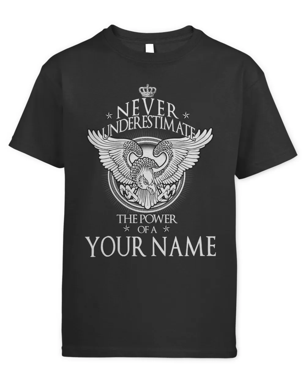 NEVER UNDER ESTIMATE THE POWER OF A - YOUR NAME Kids Standard T-Shirt black xs