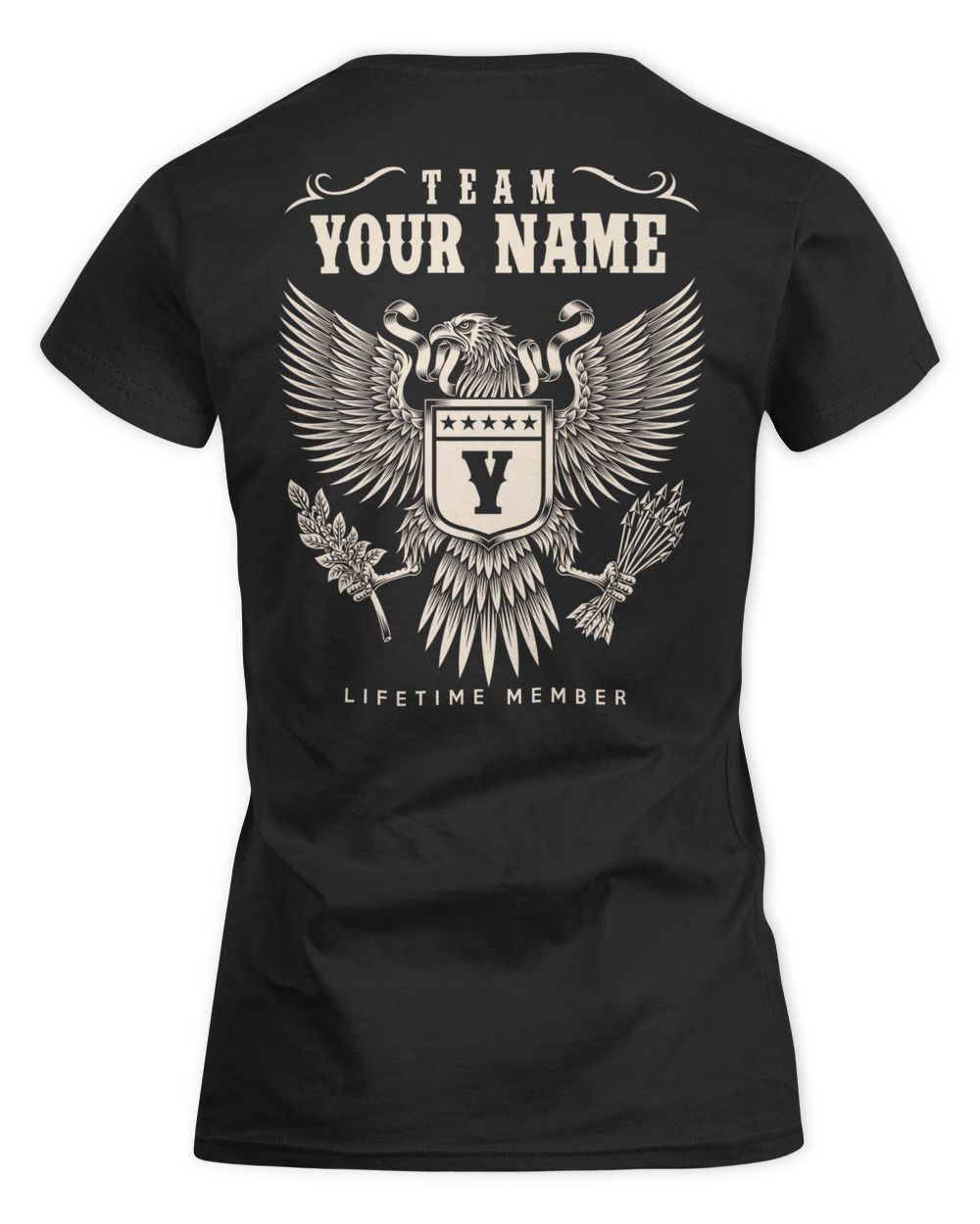 Team YOUR NAME . Back Design Women's Soft Style Fitted T-Shirt black s