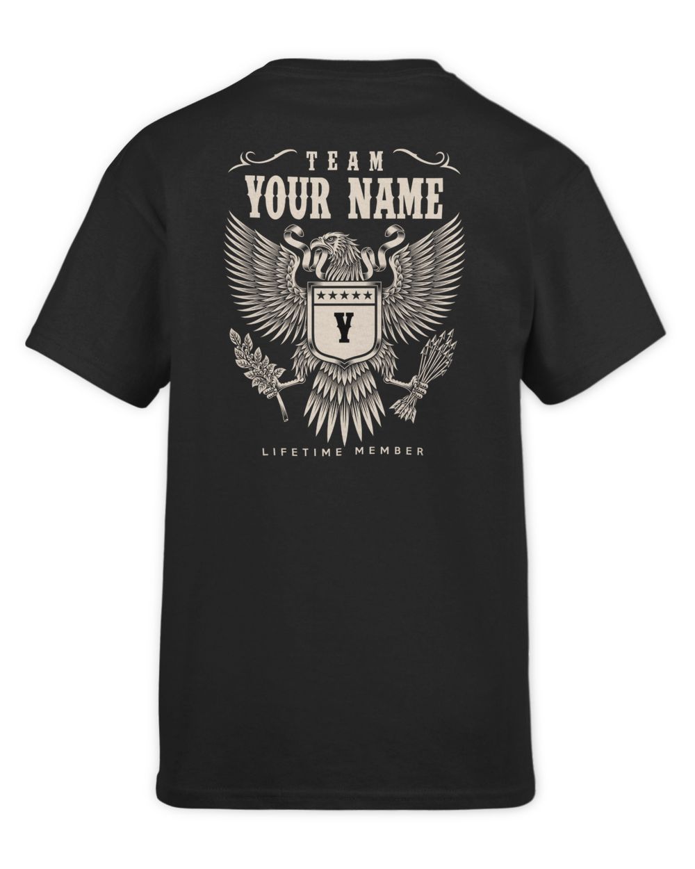 Team YOUR NAME - PRINT ON THE BACK Kids Standard T-Shirt black xs