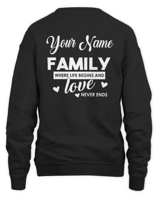 YOUR NAME - FAMILY WHERE LIFE BEGINS AND LOVEE- print on the back YOUR NAME - FAMILY WHERE LIFE BEGINS AND LOVEE- print on the back