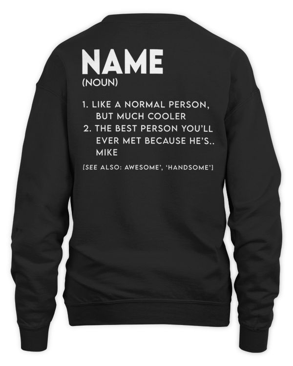 Name noun - PRINT ON THE BACK
